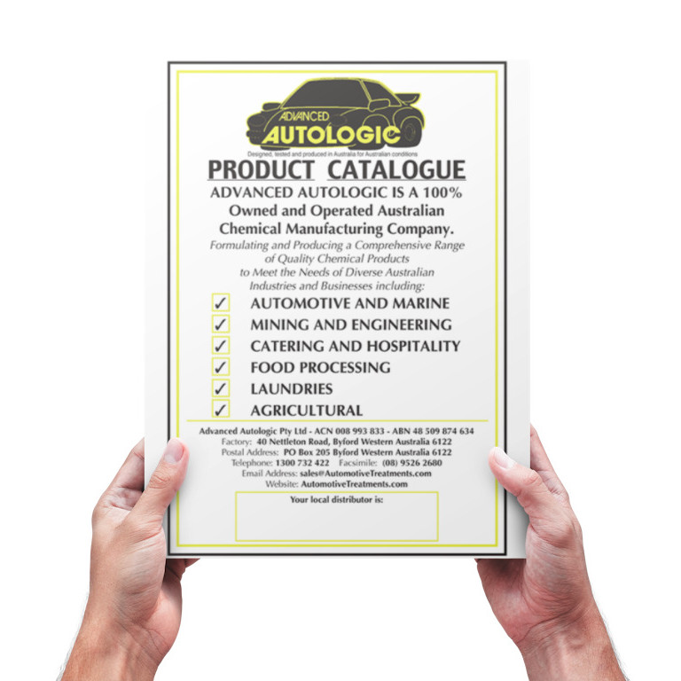 2 hands holding the Advanced Autologic Catalogue